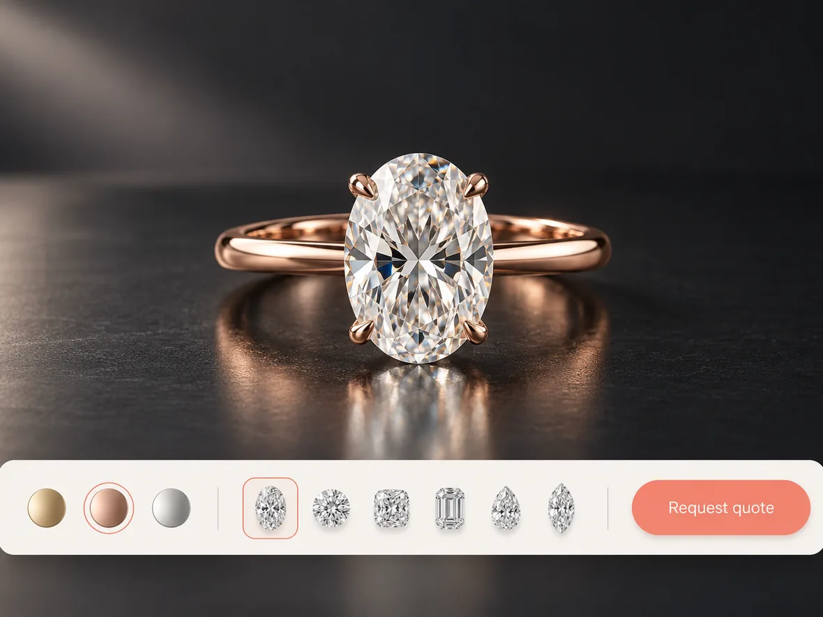 Engagement rings: 3D · Metal, stone and engraving